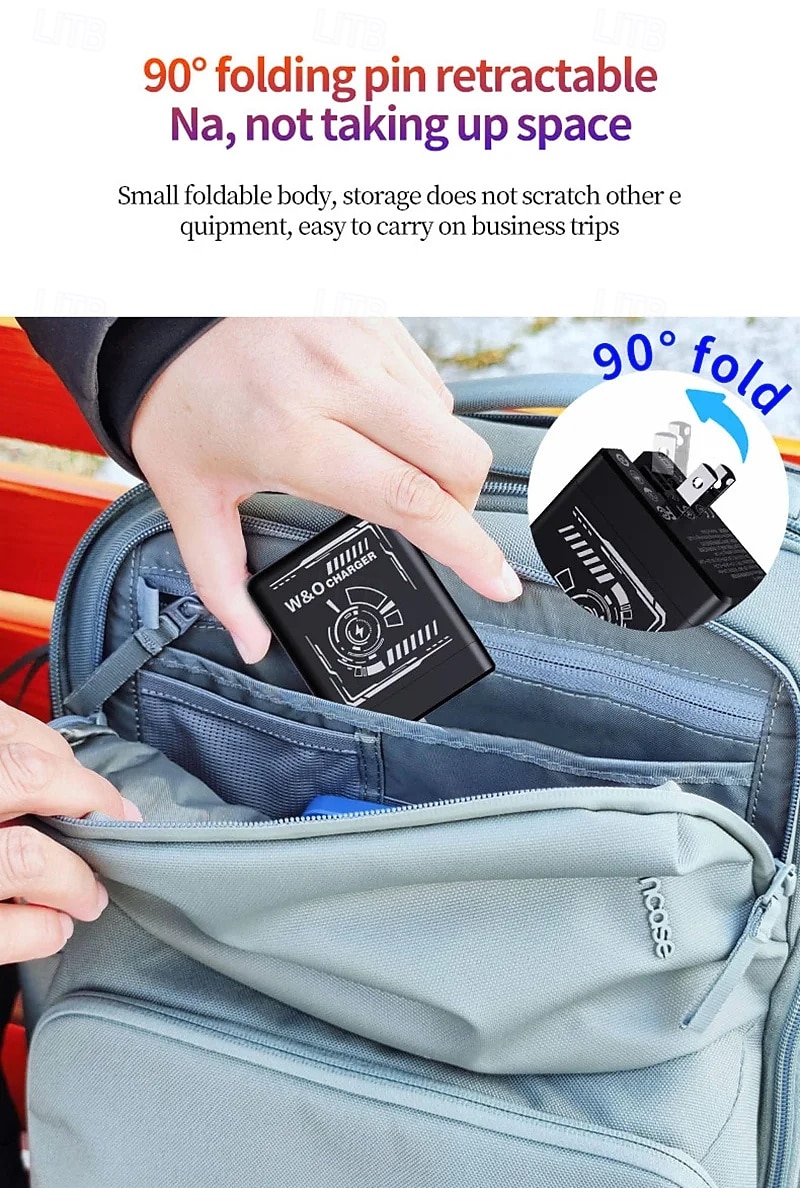 Carregador portátil rápido de 120 W com cabo USB-C e Lightning, compatível com iPhone 15/16/17 e Samsung, ideal para jogos e viagens. Design compacto e específico para tomadas europeias. de 2025 por $22.99 –P5