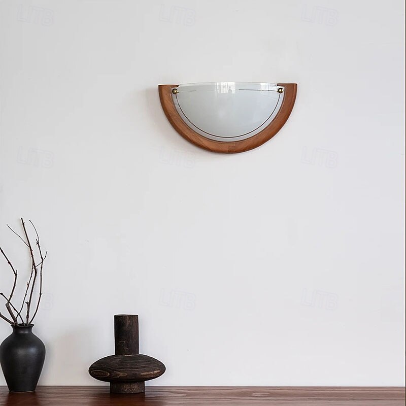 lampada da parete in legno e vetro per interni del 2026 a $165.99 –P1