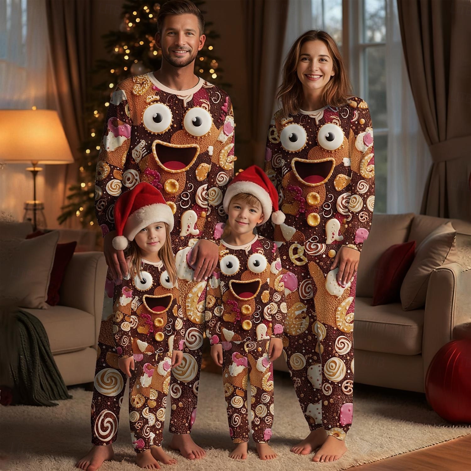 Familie Kerstpyjama's Nachtmode Voor heren Dames Jongens Voor meisjes Familie bijpassende outfits Zoet Kerstmis Patroon Volwassenen Kinderen Kerstmis Nieuwjaar kerstavond Vakantie Kerstmis Huiskleding 2026 - $29.99 –P3