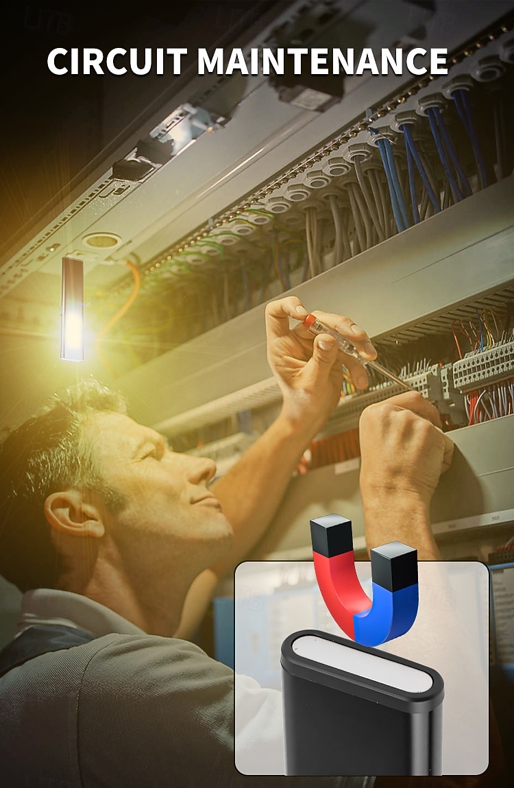 Rechargeable COB Work Light, Super Bright Magnetic LED Flashlight with Pocket Clip, USB-C, 5 Modes with Red & Blue Strobe - Slim Inspection Light for Car Repair, Camping, and Emergency 2025 - $17.99 –P7