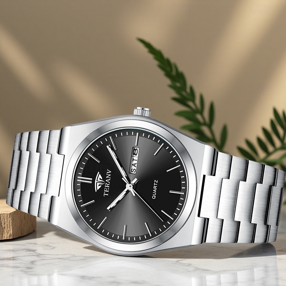 Advanced Men's Wristwatch Fashionable/business Men's Quartz Watch Date Calendar Display Stainless Steel Case Strap The Best Gift Choice for Men 2025 - $20.99 –P3