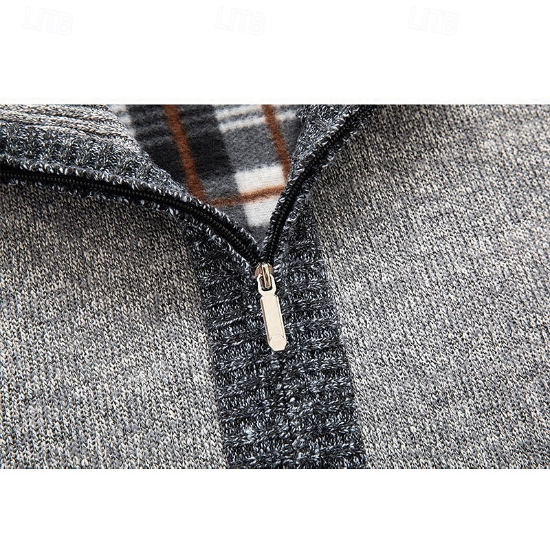 Herr Tröja Cardigan Tröja Blixtlåströja Ribbad Sticka Vanliga toppar Dragkedja Lappverk Slät Hög krage Semester Mode Ledigt Dagliga kläder Kläder Vår & Höst Höst vinter Blå Ljusgrå M L XL 2026 - $30.99 –P8
