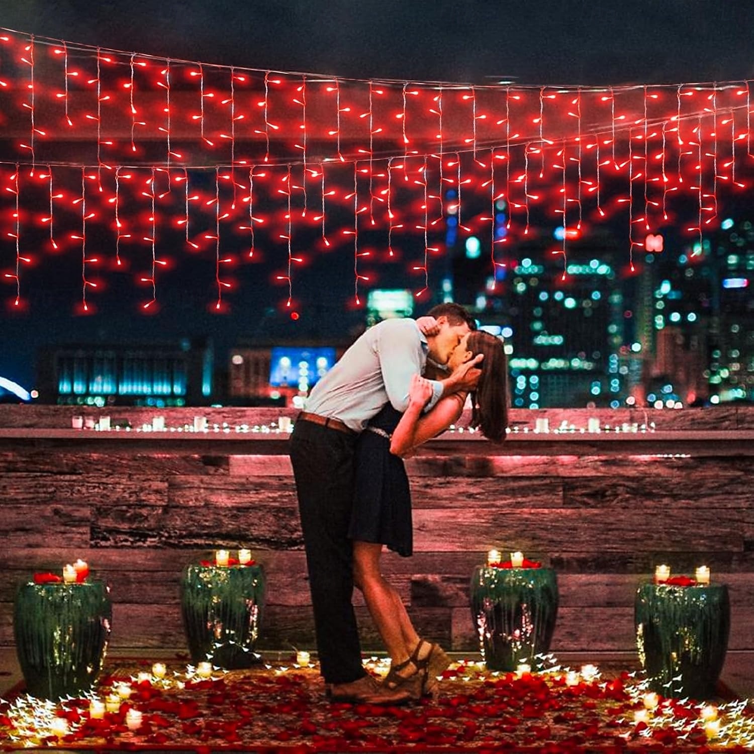 Solcellsdrivna vattentäta julispljus 10 meter 400 lysdioder 48 droppar 8-funktions timer fjärrkontroll genomskinlig tråd anslutningsbar ljusslinga innergård balkong träd veranda takfot dekorativa ljus 2025 - $31.99 –P1