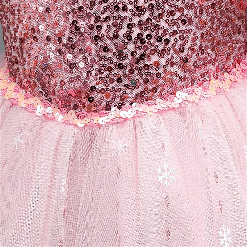 Неделя книги 2026, детское платье для девочек, вечернее платье, платье с коротким рукавом и снежинками, для торжественных мероприятий, выступлений, особых случаев, с пайетками, сетчатое, модное, повседневное, принцесса, макси-платье, вечернее платье, плат 2026 - $36.99 –P11