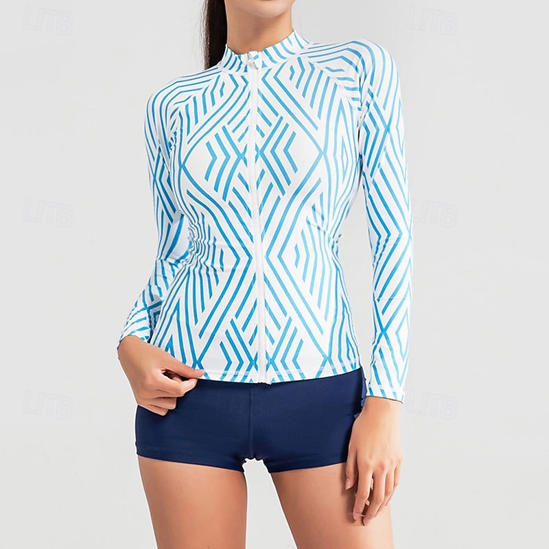 Γυναικεία Προστατευτικό εξάνθημα 2 τεμαχίων Μαγιό Tankini Μπλούζα για σέρφινγκ Ριγέ με αγορίστικα σορτς UPF50+ Αναπνέει Μακρυμάνικο Μαγιό Σέρφινγκ Κανό Ψαροντούφεκο Άνοιξη 2026 - $57.99 –P3