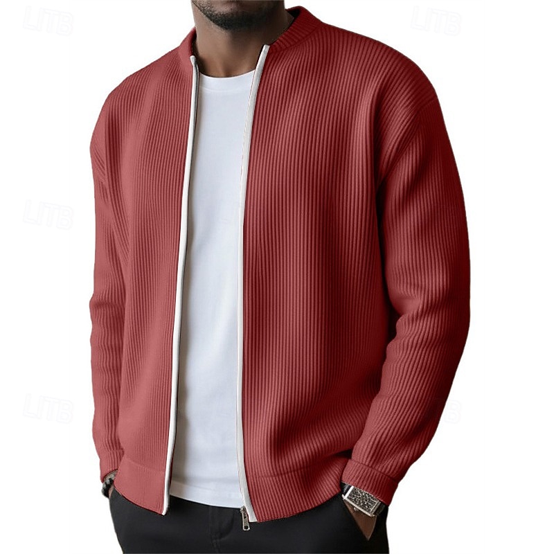Муж. Легкая куртка Вельветовый пиджак Повседневная куртка Отпуск Повседневные Дышащий Карман Весна Осень Полотняное плетение Мода Классика Воротник-стойка Обычная 2026 - $35.99 –P10