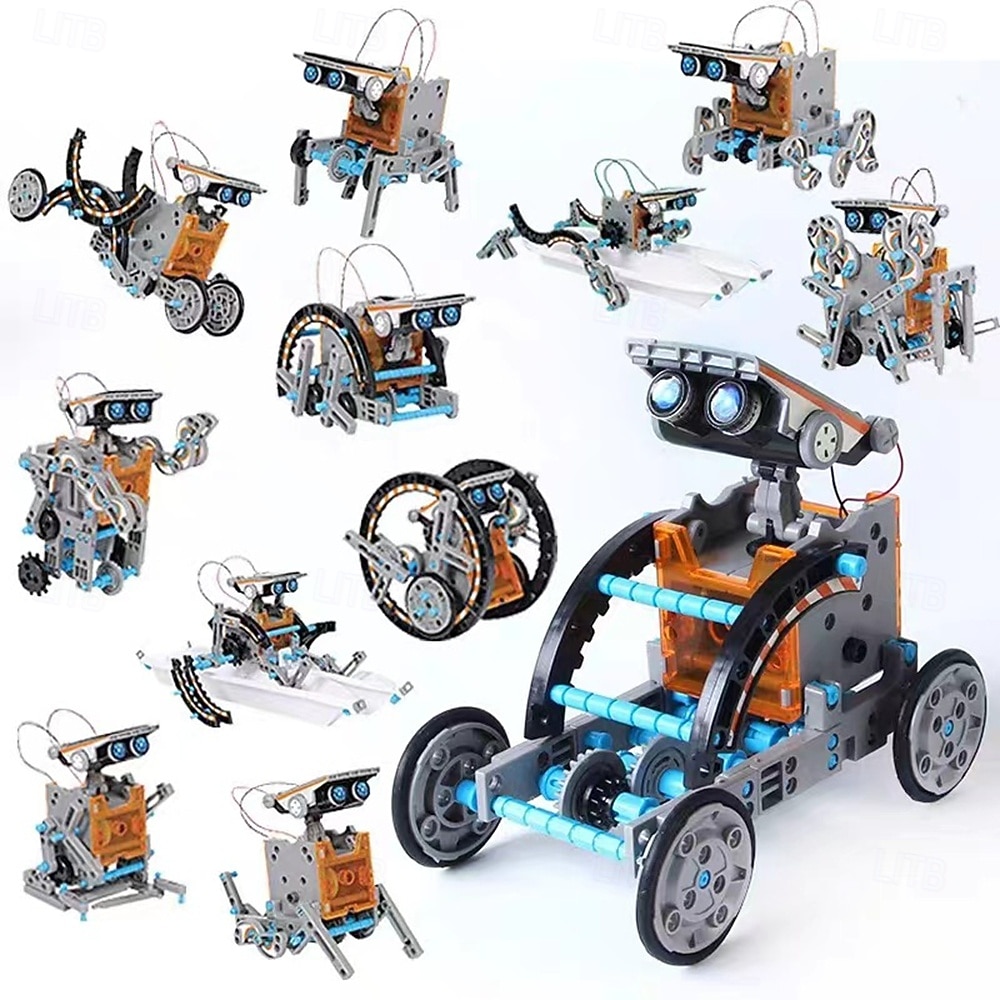 Experimento científico de ensamblaje solar, rompecabezas de bricolaje, coche de juguete 13 en 1, robot inteligente y divertido, ideal para la educación STEM, juguetes para niños de 6 a 12 años, modelo 2026 - $42.99 –P1