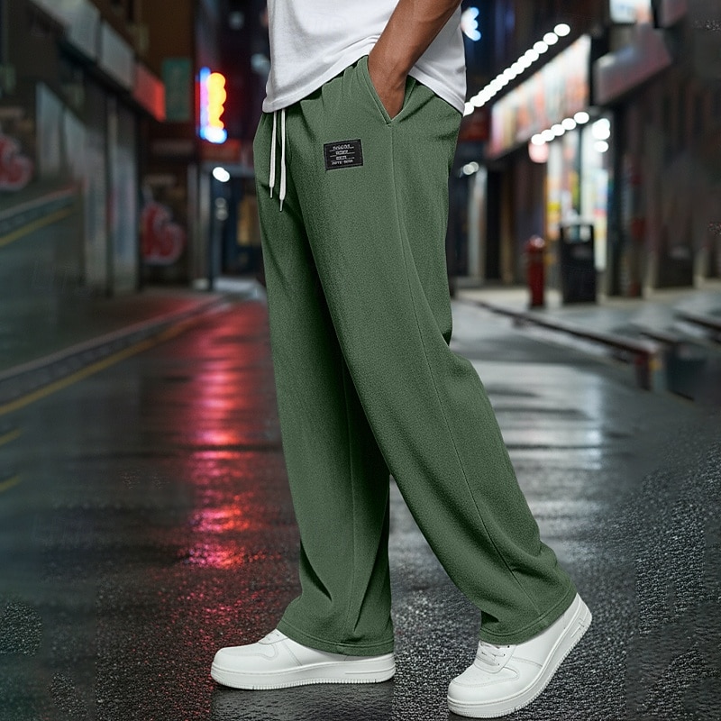 Homens Calças Esportivas Calça de moletom com pernas largas Calças Calças de moletom abertas Com Cordão Cintura elástica Tecido Respirável Comprimento do joelho Esportes Casual Diário Roupa de rua de 2026 por $21.99 –P7
