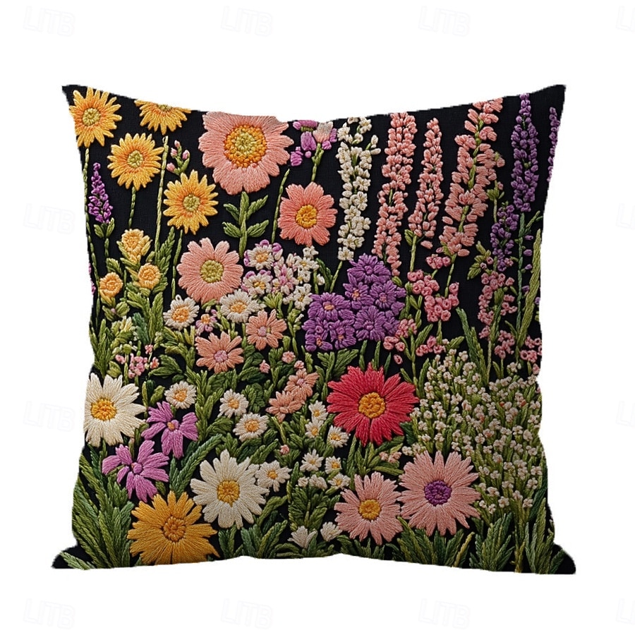 Floral Pattern Pillow Cover 2D Flat Print Soft Comfortable Cushion Case with Faux embroidery for Living Room Sofa Bedroom Home Decoration 2026 - $9.99 –P19