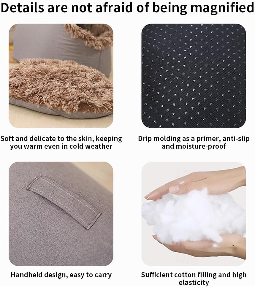 Lit-niche en peluche pour chats d'intérieur &niche pour petits chiens avec revêtement moelleux, lit amovible auto-chauffant et antidérapant, abri lavable pour chat de 2026 ? $26.99 –P8