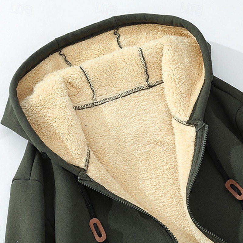 בגדי ריקוד גברים קפוצ'ון קפוצ'ון רוכסן מלא קפוצ'ון עם רוכסן רוכסן קפוצ'ונים קפוצ'ון פליז שרפה שחור ירוק צבא אודם קפה עם קפוצ'ון אחיד שרוך לרכוס כיס ספורט וחוץ יומי חגים פוליאסטר 2026 - $21.99 –P5