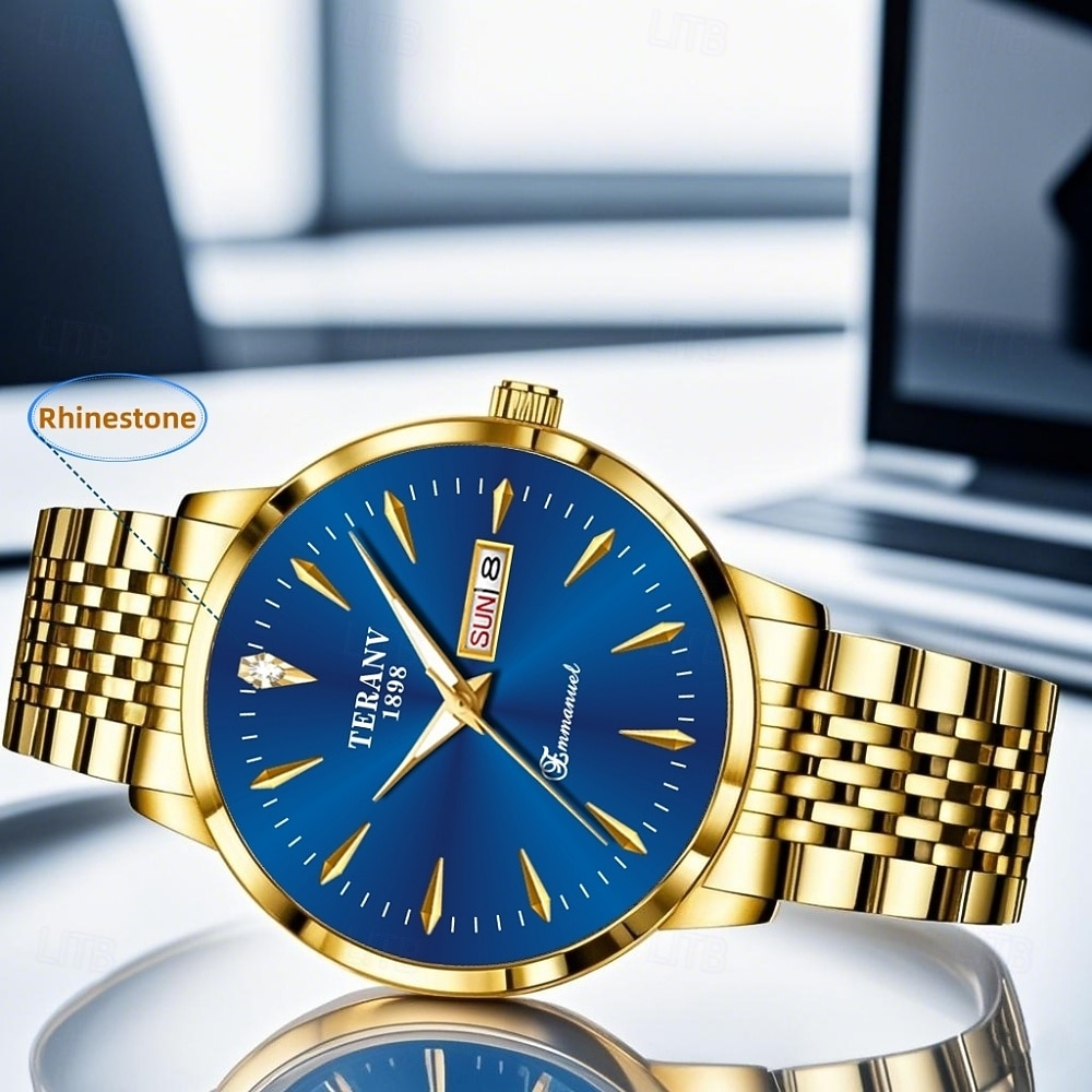Geavanceerd herenhorloge modieuze heren quartz horloge modieuze kalender fluorescerende wijzerplaat het beste cadeau voor mannen 2026 - $25.99 –P1