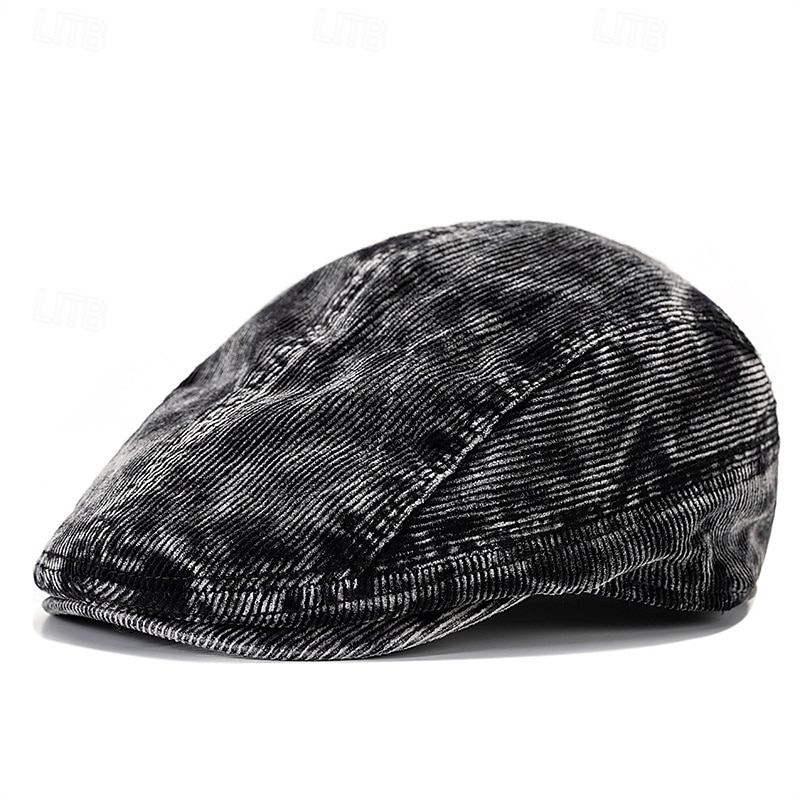 Homens Boina Chapéu Ascot chapéu de jornaleiro Preto Vinho Veludo Cotelê Jacquard Moda Casual Rua Diário Tecido Ajustável Filtro Solar Respirável de 2026 por $16.99 –P8