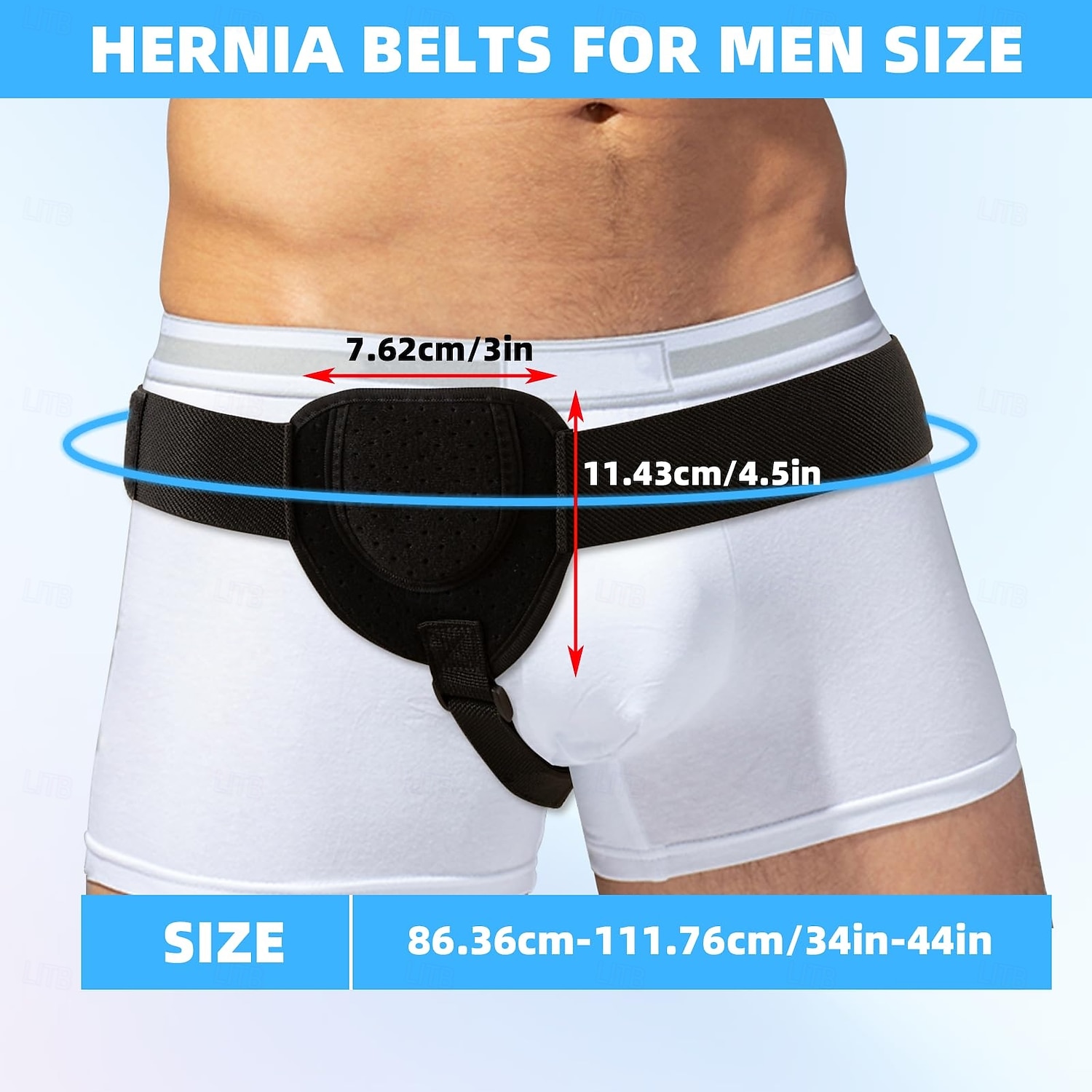 Hernia Belt for Men, Left or Right Inguinal Hernia Support Belt Pain Relief With Removable Compression Pads Adjustable Groin Hernia Truss for Pre/Post Surgery, Inguinal, Femoral and Groin Hernias 2026 - $16.49 –P2