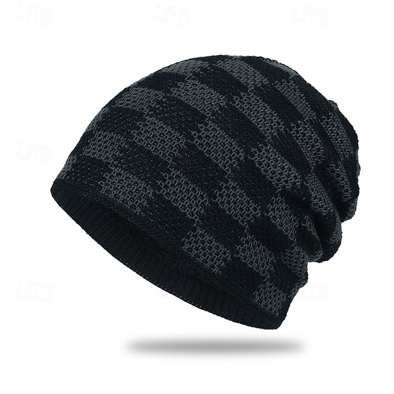 Pánské Unisex Čepice Beanie Zimní čepice Kulichy Pletená čepice Zimní čepice Beanie Černá Khaki Polyester Pletený Prodyšné Útulný Denní nošení Jdeme ven Pléd Větruvzdorné Teplý 2026 - $8.49 –P3