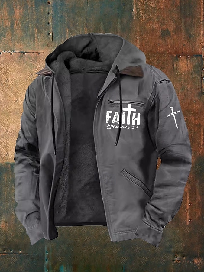 Herr Huvtröja med dragkedja Fleece-jacka Huvtröja i fleece Blå Svart Brun Huva Kors Tro Ficka Ledigt Dagligen Utekväll Polyester Streetwear Retro Ledigt Höst vinter Kläder Pull Tröjor 2026 - $62.99 –P2