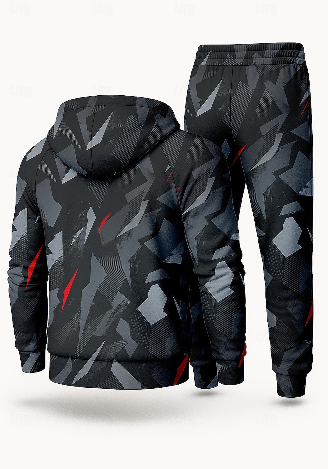 Муж. Толстовка Спортивный костюм Комплект спортивной одежды Кулиска Застегнуться Геометрия Наборы одежды Осень Зима Тёмно-синий Темно-серый Назначение На открытом воздухе Путешествия Легкость Мода 2026 - $47.99 –P2