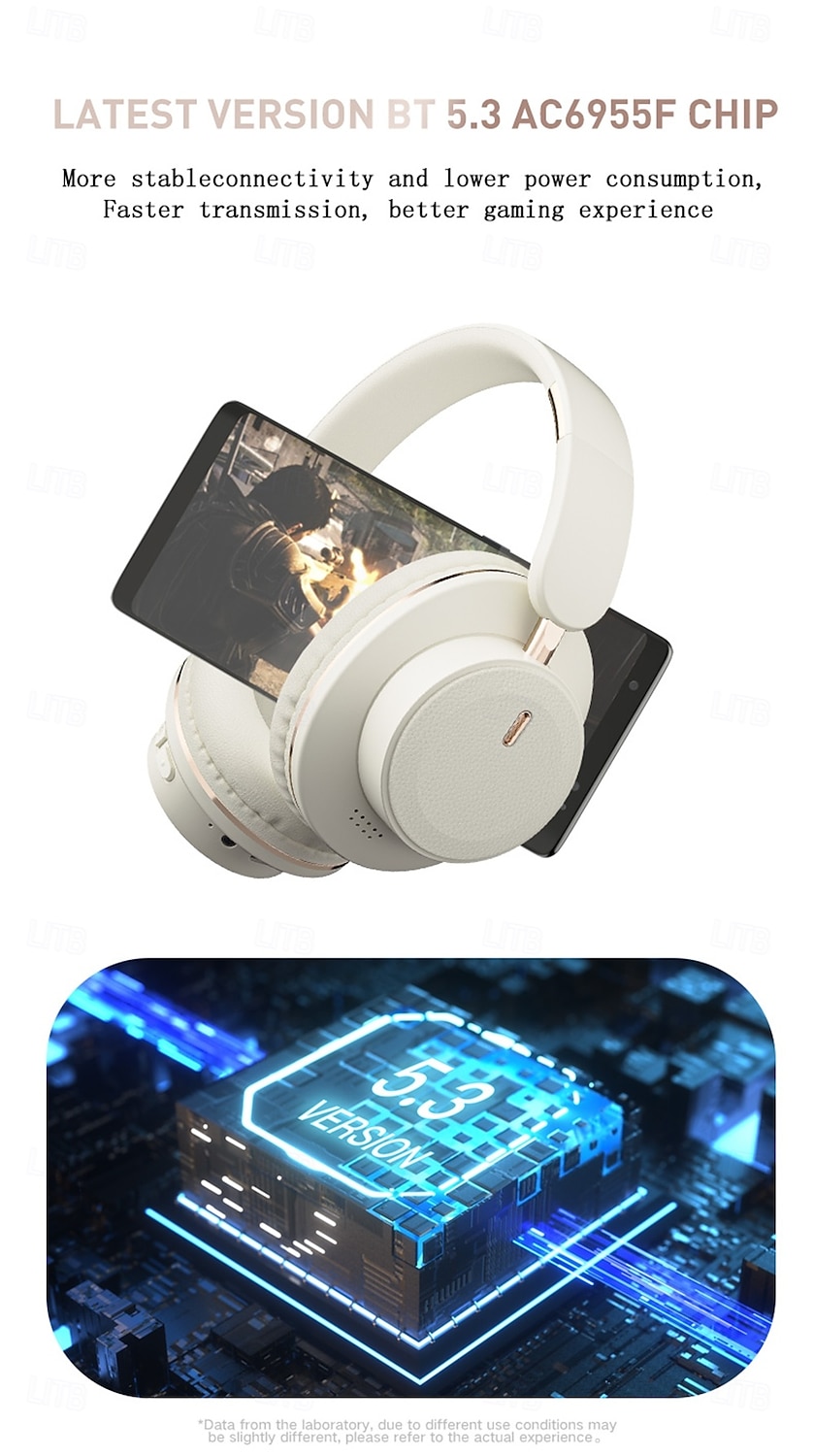 H9 2025 New  Wireless Earphones Equipped with 5.3 Chip Intelligent Noise Reduction Lower Loss More Stable Connection Game Mode Foldable Earphones Suitable for Travel Home Work Mobile Phones 2025 - $23.99 –P6