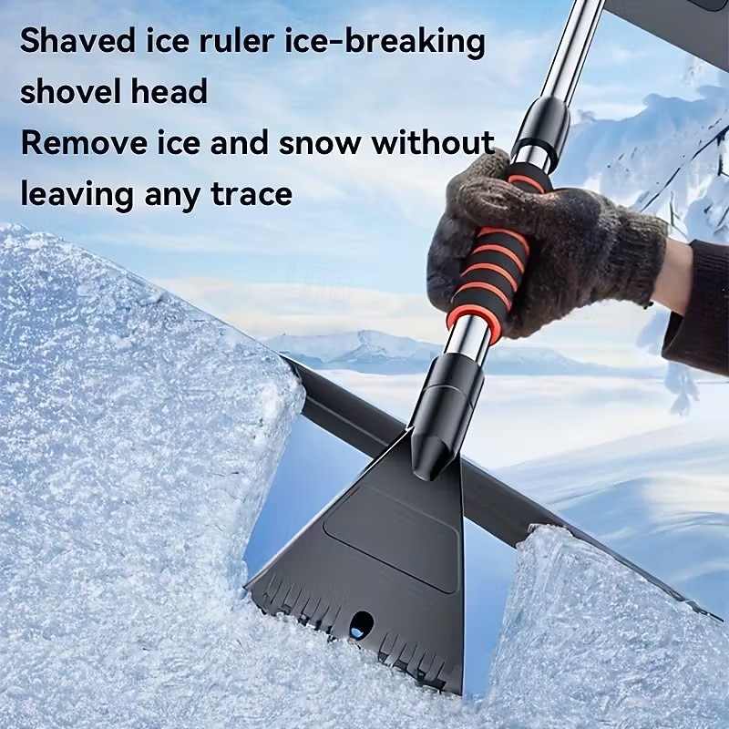 Přenosná lopata na sníh s otočením o 360° do auta, víceúčelová škrabka na led s robustní konstrukcí, zimní nástroj na odklízení sněhu z oken aut, venkovní použití a sněžné skútry 2025 - $22.99 –P8