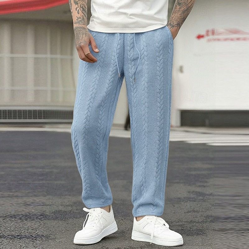 Per uomo Pantaloni da tuta Pantaloni Pantaloni della tuta a gamba dritta Pantaloni della tuta con fondo aperto Jacquard Coulisse Elastico in vita Semplice Traspirante Lunghezza intera Sport del 2026 a $21.99 –P8