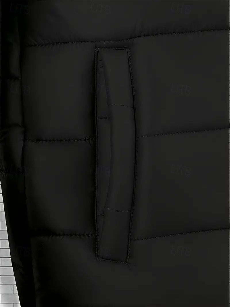 Per uomo Cappotto Invernale Giacca imbottita Giacca Imbottita Tasca Poliestere Vacanza Abbigliamento quotidiano Data Regolare Moda Casual Confortevole Calore Termico Autunno Inverno Colore Solido del 2026 a $37.99 –P5