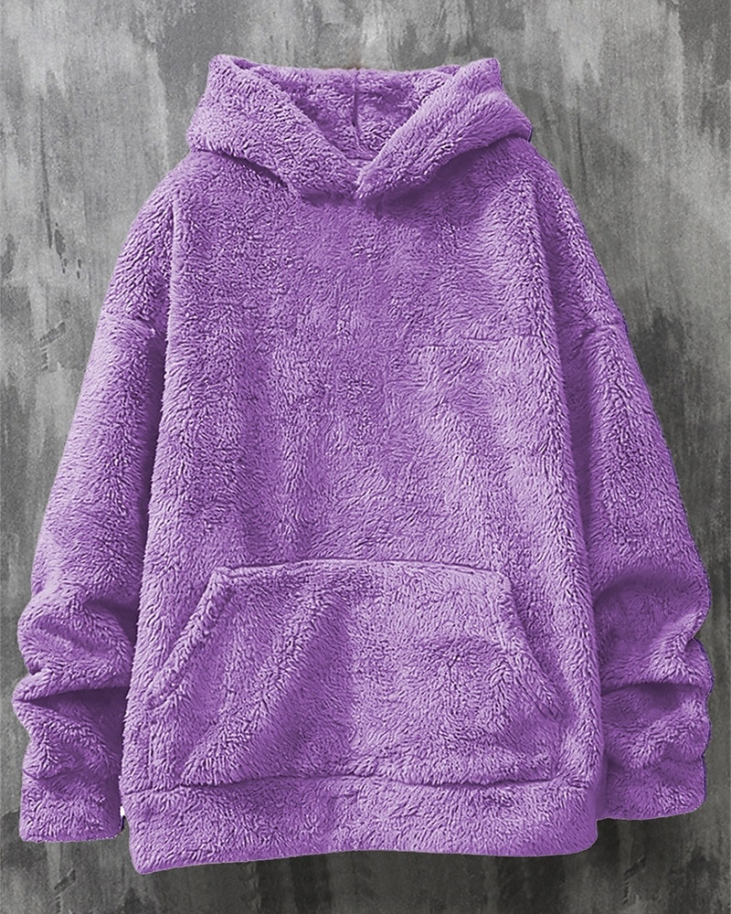 Zweiteiliger Fleece-Trainingsanzug für Herren – schwerer Hoodie und Jogginghose, einfarbige Sport-Streetwear mit Taschen 2026 - $54.99 –P5