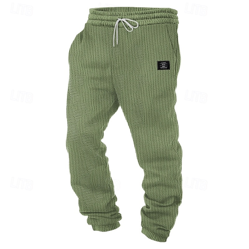 Per uomo Pantaloni da tuta Joggers Pantaloni Pantaloni a Nido d'Ape Coulisse Tasca Elastico in vita Semplice Comodità Morbido Lunghezza intera Casuale Quotidiano All'aperto Moda Stile Classico Verde del 2026 a $22.99 –P13