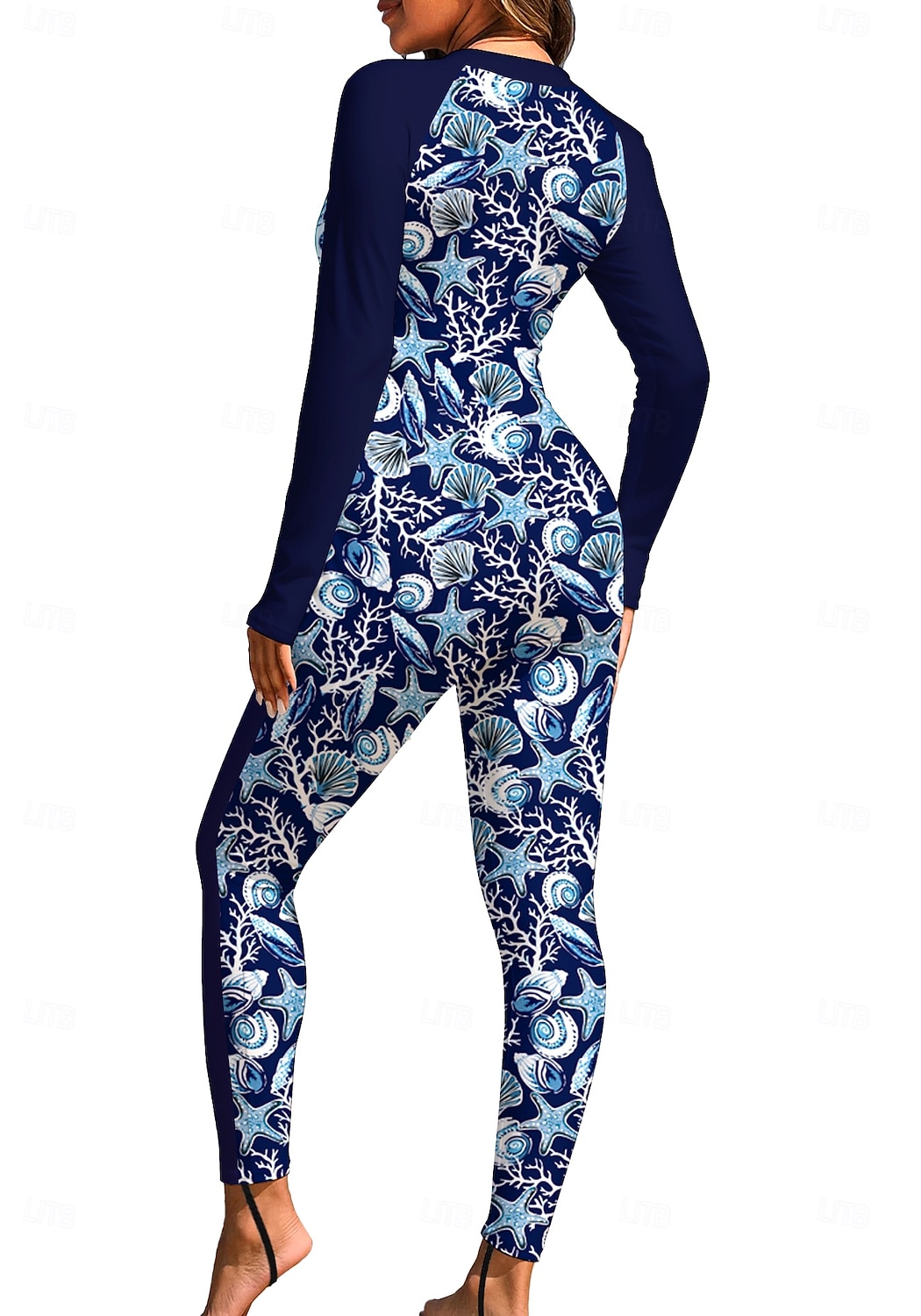 Жен. Рашгард Рашгард на все тело Цельный костюм для серфинга Океан Застегнуться со встроенным бюстгальтером Передняя молния УФ-защита от солнца Закрытая чашечка UPF50+ Длинный рукав Чехол 2026 - $49.99 –P2