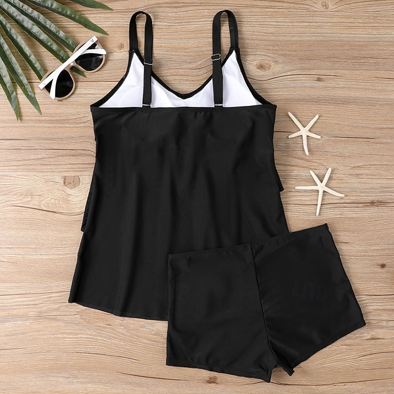 Mujer Bañadores 2 piezas Alta cintura Traje de baño Espalda al Aire Vacaciones Ropa de playa Ombre Escote en Pico Sin Mangas Trajes de baño 2026 - $28.99 –P4