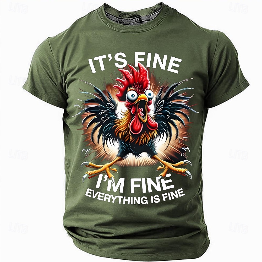Είναι Καλά Είμαι Καλά Όλα Είναι Καλά Αστεία Κότα Ανδρική Γραφική Τ-shirt Κοντομάνικη Meme Tee 2026 - $21.99 –P2