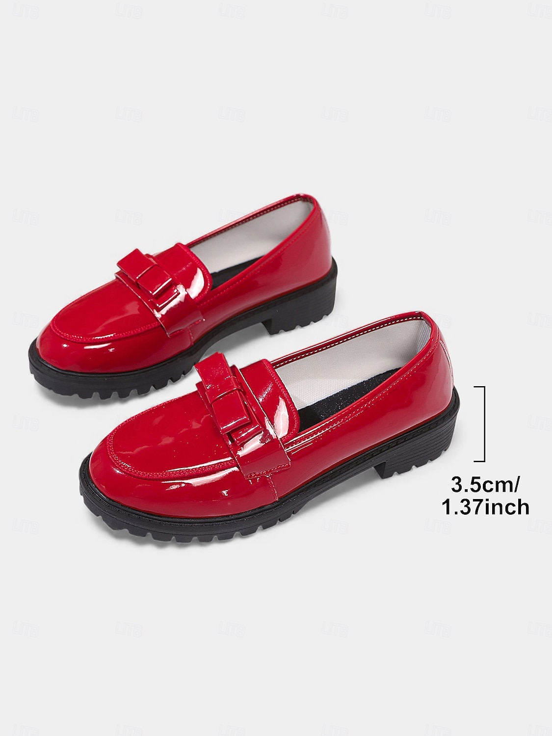 Mocassini in ecopelle rossa da donna con dettaglio a fiocco e suola piatta spessa – Scarpe slip-on eleganti per ufficio e uso quotidiano del 2026 a $26.99 –P7