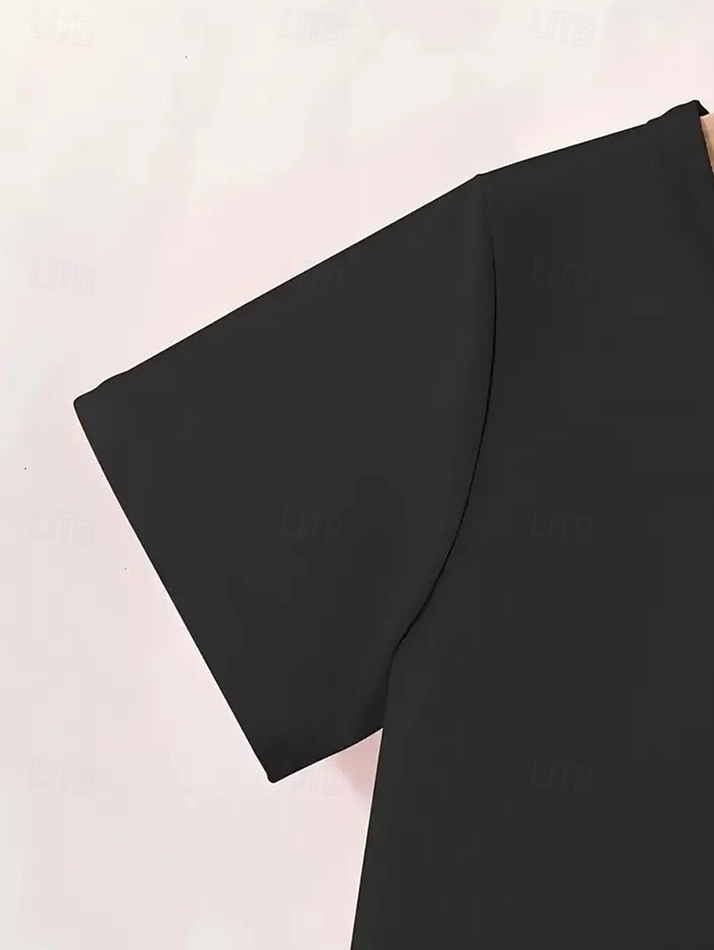 Bomull Barn Pojkar Svart Grafisk Tecknat Lekfull grafisk t-shirt T-shirt Blus Rund hals Kortärmad Utomhus Vardag Mode Streetwear Designer Tryck Sommar 2026 - $13.99 –P10