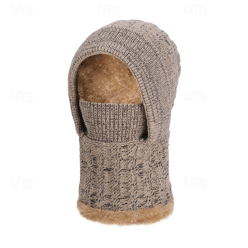 3-в-1 шапка-бини, утеплитель для шеи и лица, зимняя шапка-шарф, многофункциональная вязаная шапка для мужчин, для езды на велосипеде, теплая, с флисовой подкладкой, для защиты ушей, для холодной погоды 2026 - $17.99 –P8