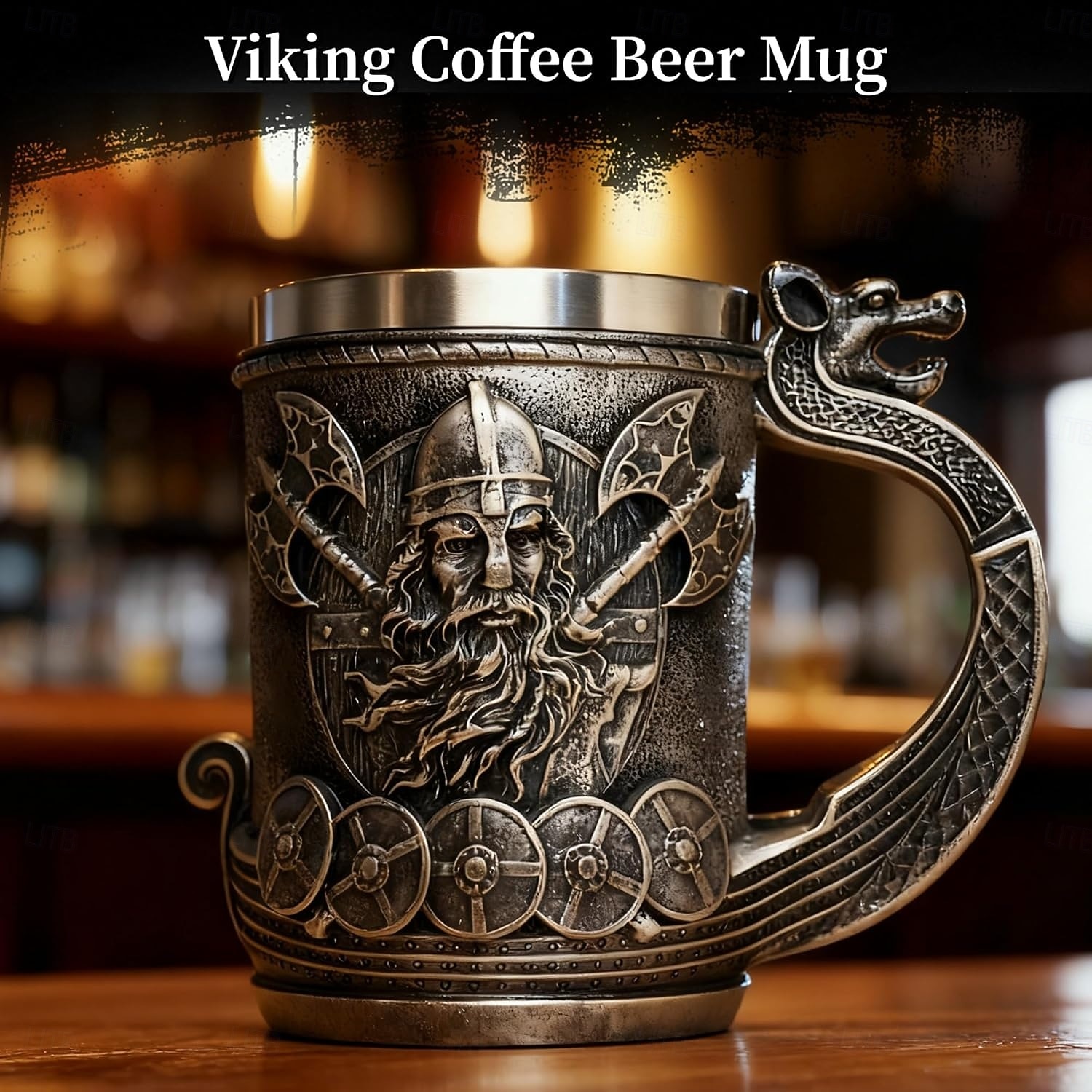 Кружка для кофе и пива с декором в стиле викингов и ручкой в виде дракона, подарки в стиле викингов для мужчин, пивные кружки для мужчин, средневековые украшения в стиле ренессанс, 18 унций 2026 - $28.99 –P5