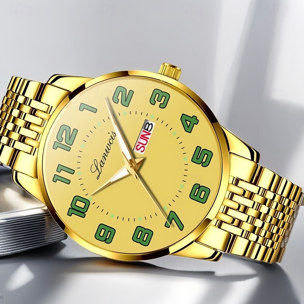 Relógio de Pulso Masculino Avançado Relógio de Quartzo Masculino Fashion Relógio Luminous com Calendário A Melhor Opção de Presente para Homens de 2026 por $22.99 –P6