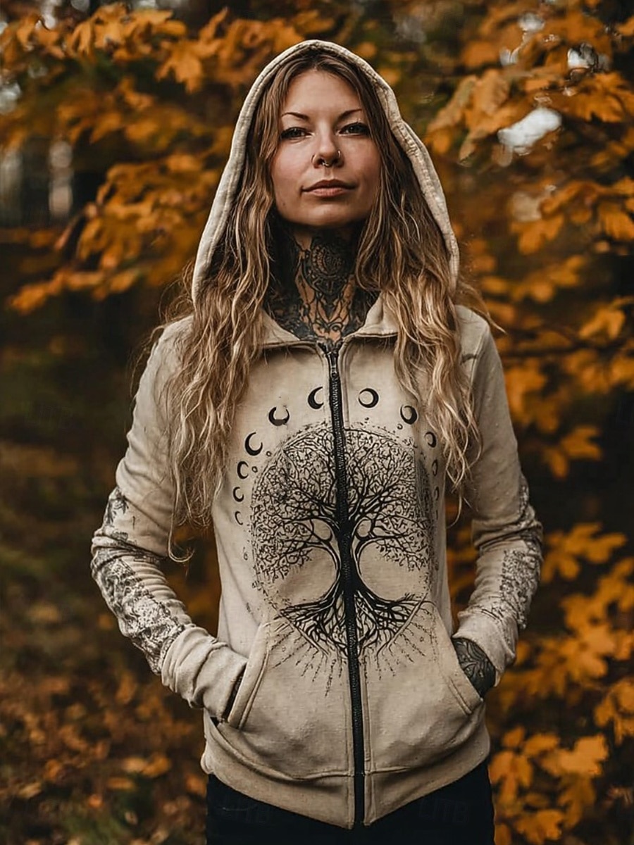 Per donna Felpe con cappuccio Cerniera Tasca Stampato Grafico Plaid Moda Western Casual Manica Lunga Con Cappuccio Top Regolari Casuale Streetwear Abbigliamento Quotidiano Grigio chiaro Grigio scuro del 2026 a $39.99 –P1