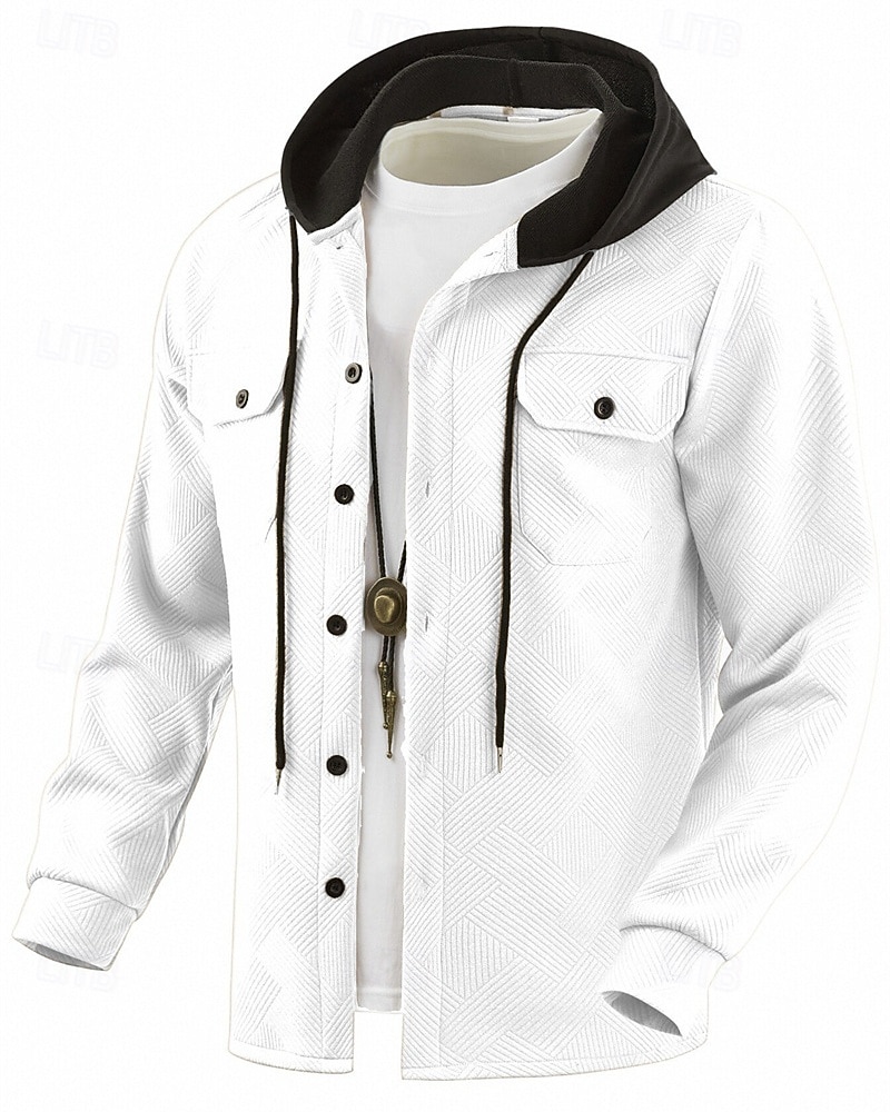 Homme Veste Légère Veste Décontractée Veste à Capuche Extérieur Occasionnel Avec Poches Automne Hiver Bloc de Couleur Streetwear Quotidien À capuche Régulier Noir Blanche bleu marine Kaki Grise Veste de 2026 ? $33.99 –P13