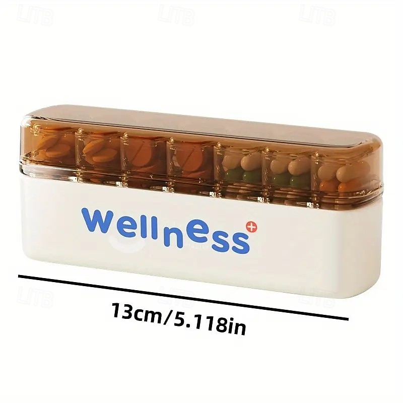 2 pastilleros portátiles con recordatorio de medicación diaria – mini frascos de medicamentos de viaje, 7 días, 3 compartimentos, impermeables &organizador a prueba de humedad 2026 - $17.49 –P9