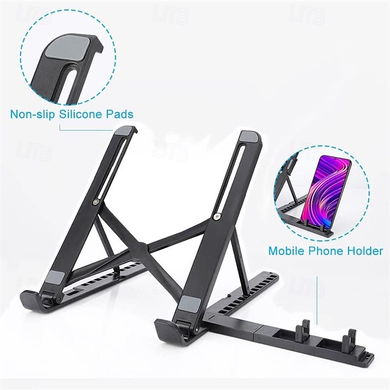 Подставка для ноутбука, съемная мобильная подставка для компьютера, эргономичная подставка/подъемник из АБС-пластика для стола с вентиляционным отверстием, совместимая со всеми ноутбуками 2025 - $10.99 –P2