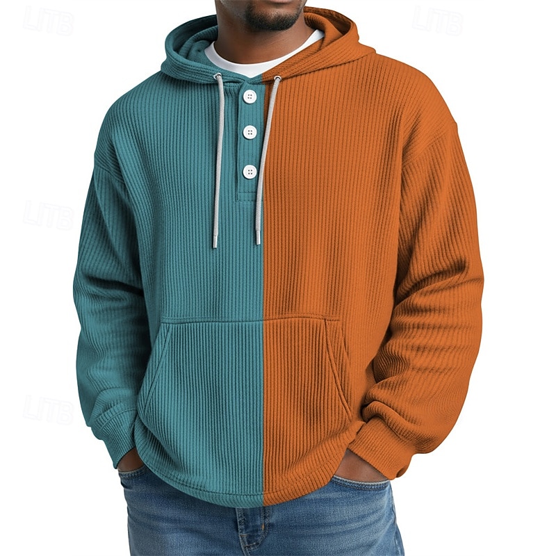 Per uomo Felpa con cappuccio Maglione Blu Verde chiaro Rosa Blu Reale Viola Con Cappuccio Blocco di colori Tasca Sport & Outdoor Casuale Quotidiano Stampa 3D Streetwear Abbigliamento Sportivo Casual del 2026 a $30.99 –P4