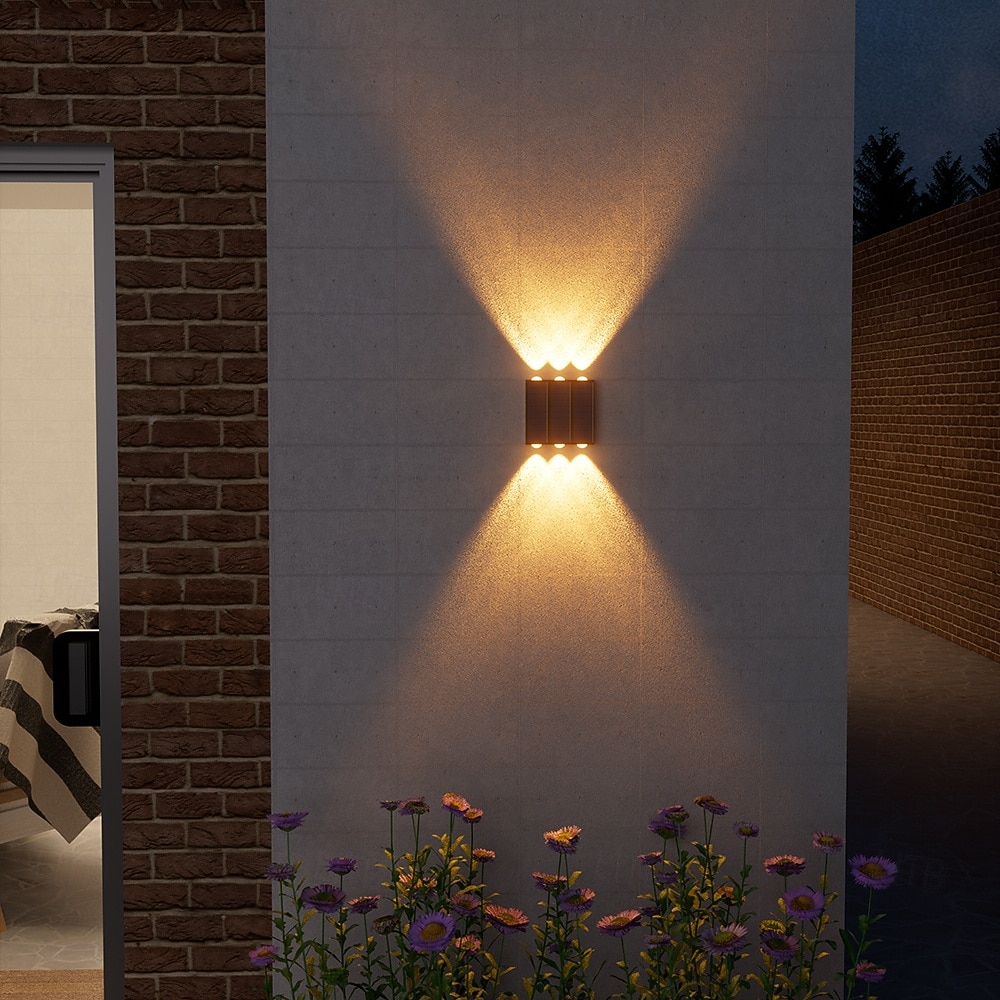 Conjunto de 4 luminárias solares de parede para exterior, à prova d'água, para pátio, jardim, varanda, cerca ou alpendre, ideais para decoração de Natal e feriados. de 2026 por $32.99 –P11