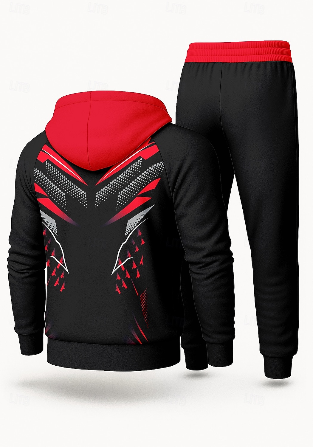 Men's Hoodie Tracksuit 2 Piece Tracksuit Drawstring Zip Up Geometric Clothing Suit Fall Black Vocation Outdoor Travel Lightweight Fashion Long Sleeve Sport Activewear Stretchy Regular Fit 2025 - $41.99 –P2