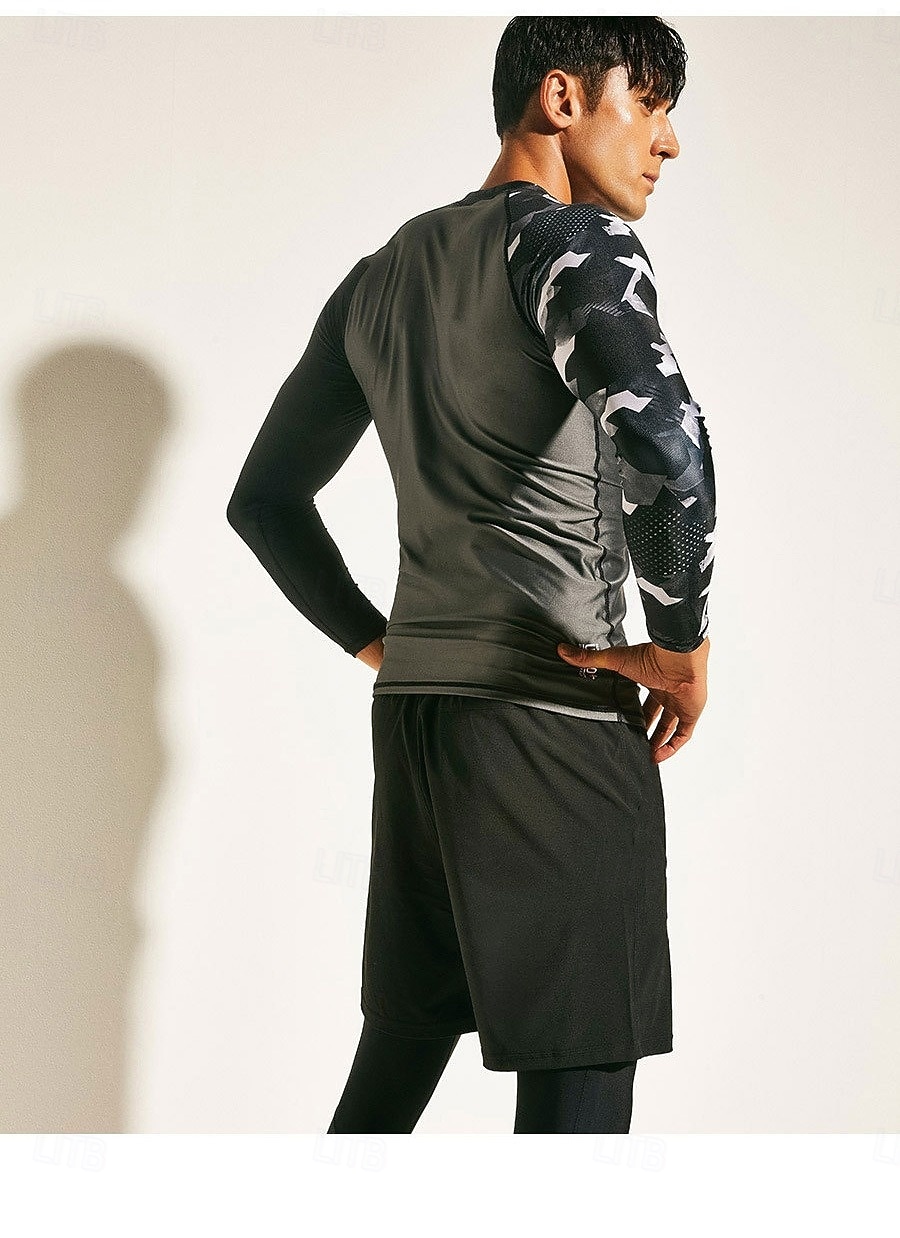 Herre Rash-guard Svømmeskjorte UPF50+ Hurtigtørkende Lettvekt Langermet Ikke-Klø Klær Badedrakt Surfing Strand Vannsport Svømming Lapper Sommer 2025 - $30.99 –P5