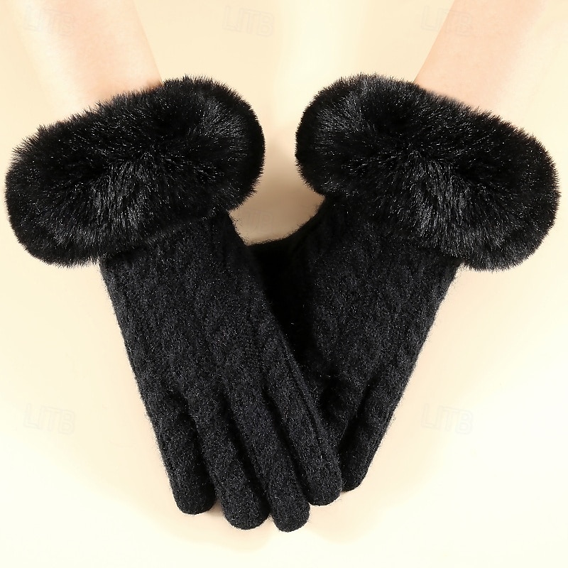 Women's 1 Pair Fingertips / Knitted Gloves Active / Streetwear Gloves - Plain Full Finger 2026 - $11.49 –P2