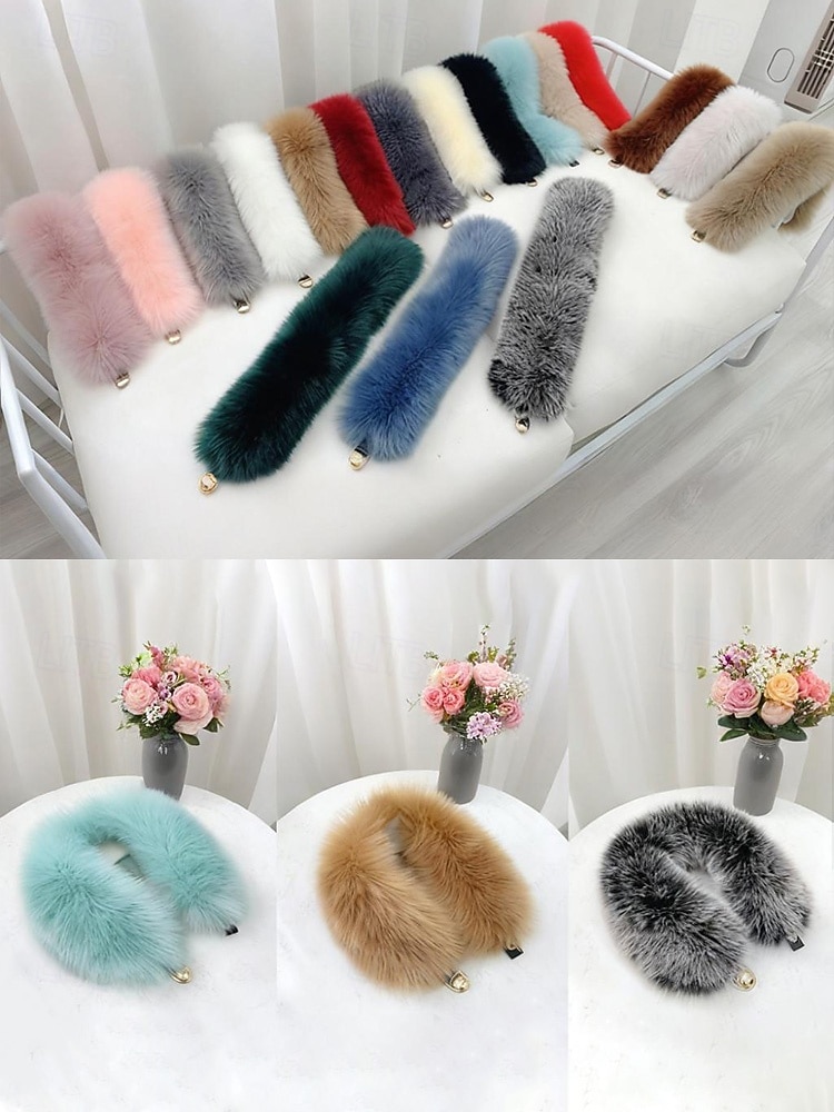 Dámský vánoční šátek s umělou kožešinou, měkký a útulný, dostupný v červené, bílé a několika dalších barvách – perfektní vánoční dárek 2026 - $14.99 –P5