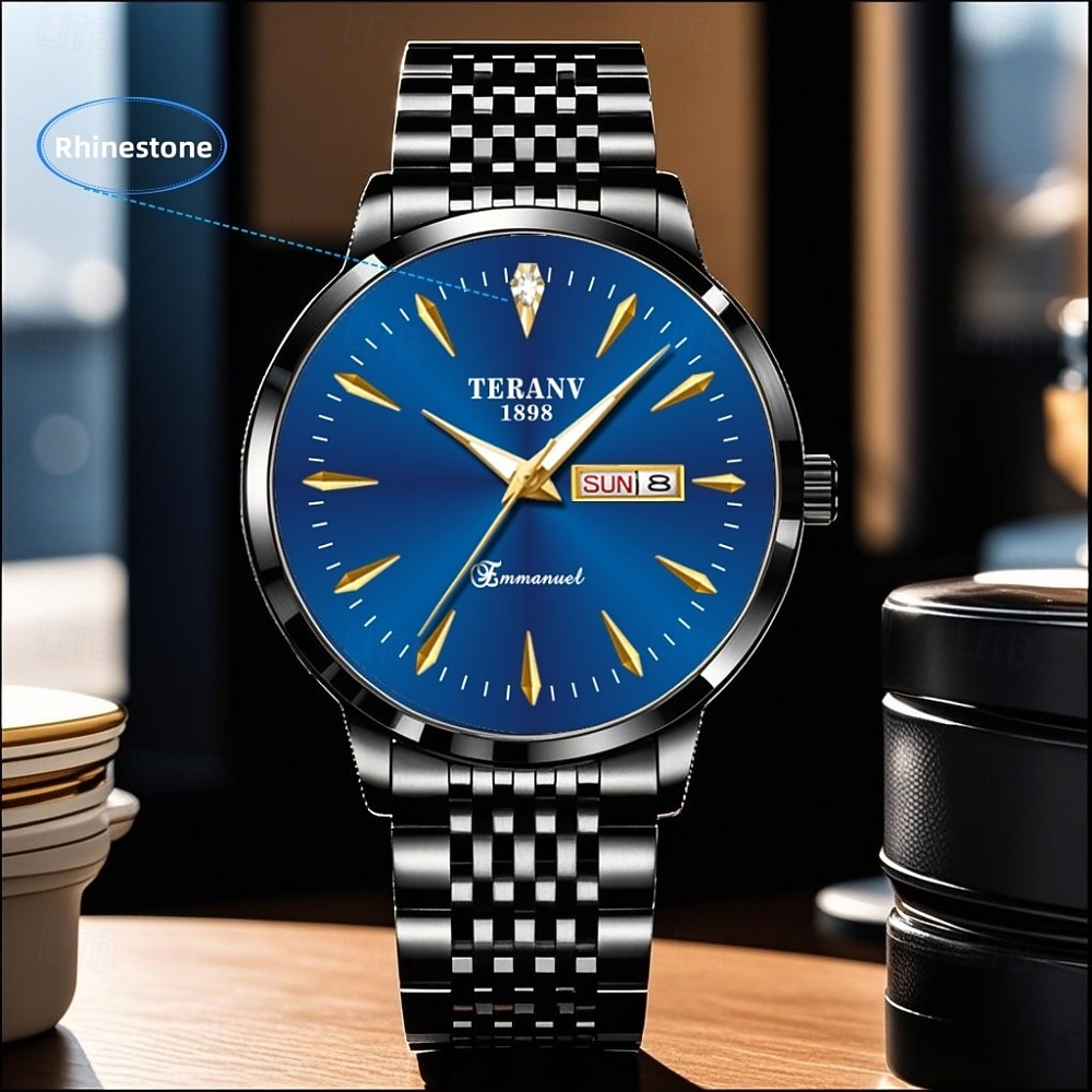 Geavanceerd herenhorloge modieuze heren quartz horloge modieuze kalender fluorescerende wijzerplaat het beste cadeau voor mannen 2026 - $25.99 –P4
