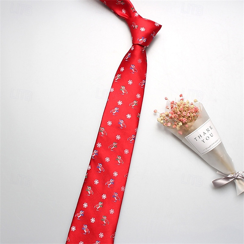 Homens Gravatas Gravata de Natal Moda Clássico Contemporâneo Moderno Padrão Floco de Neve Natal Festas & Noite de 2025 por $8.49 –P2