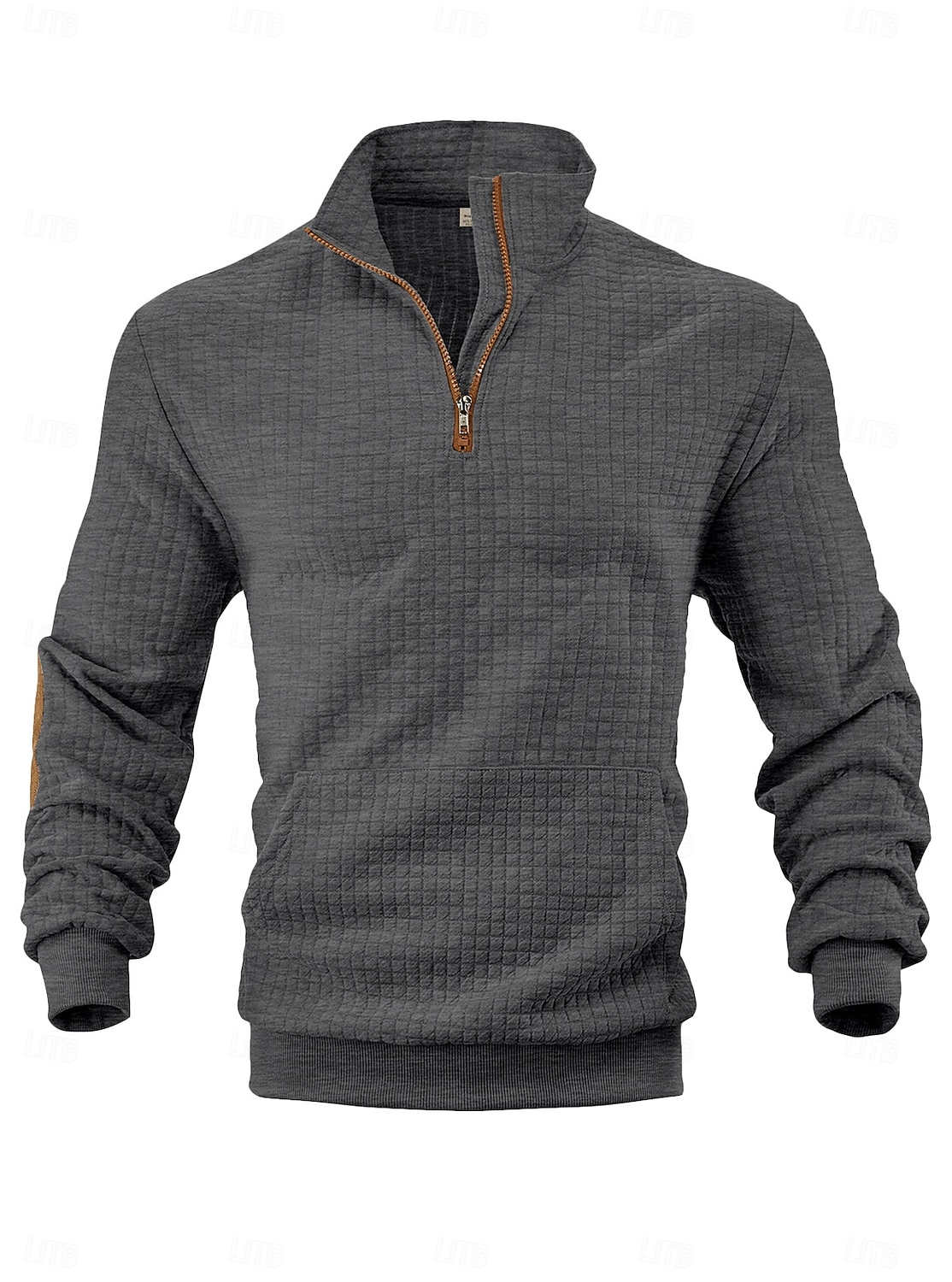 Herren Zip Up Sweatshirt Waffel-Sweatshirt Pullover Schwarz Weiß Marineblau Khaki Dunkelgray Halber Reißverschluss Einfach Reißverschluss Tasche Arbeit Sport & Outdoor Lässig ohne Druck Aktiv Vintage 2026 - $28.99 –P16