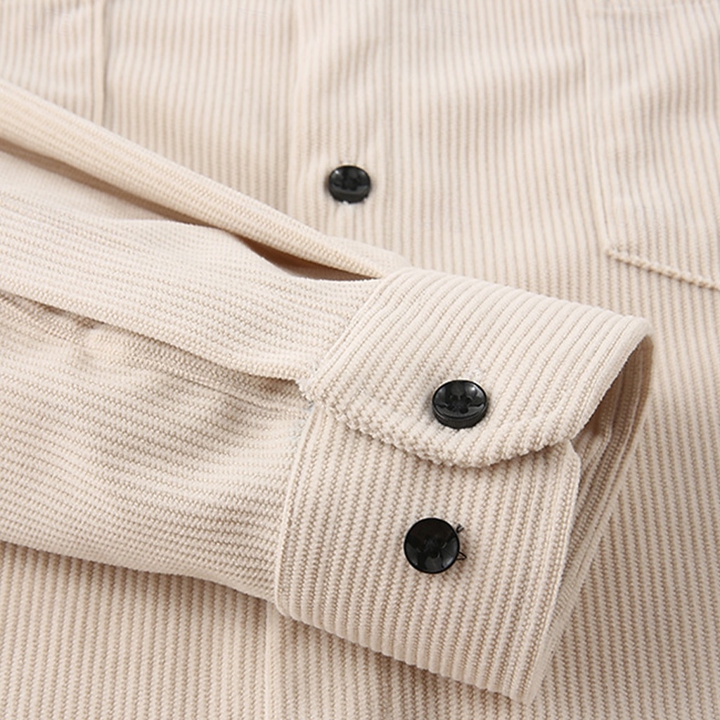 Per uomo Camicia Camicia di Velluto a Coste Camicia con Bottoni Blu Verde militare Beige Manica Lunga Semplice Collo ripiegato Casuale Quotidiano Tasca Abbigliamento Cotone Moda Streetwear Classico del 2026 a $25.99 –P4