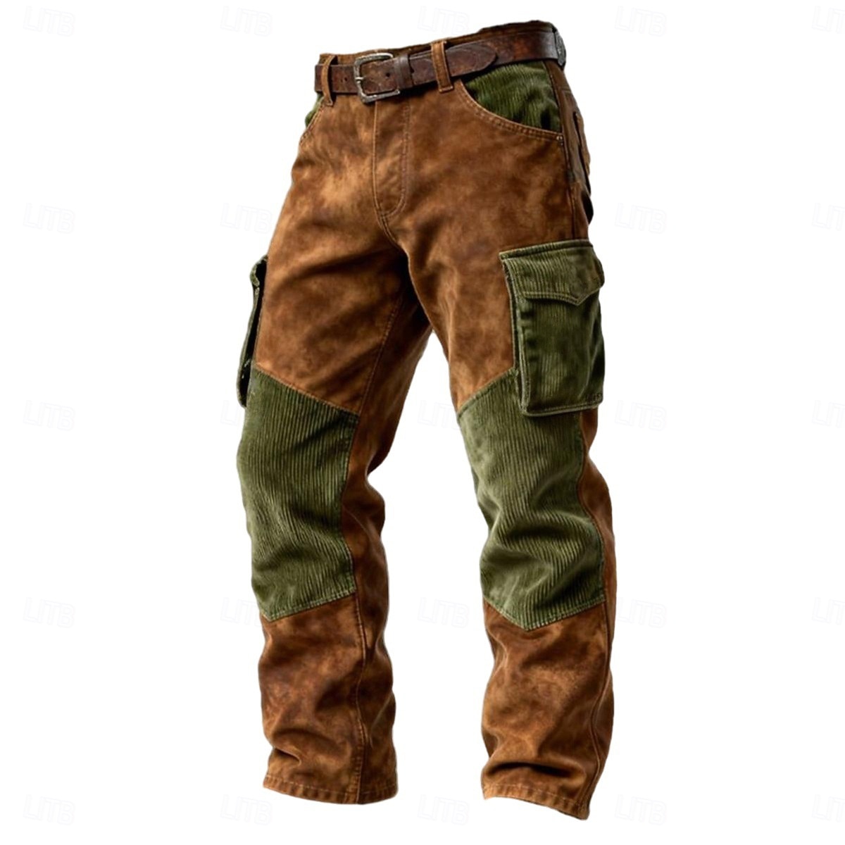 Homens Calças Cargo Calças Calças de Veludo Calças de camurça sintética Calça casual Bolsos Cintura elástica Bolso multi Tecido Conforto Macio Comprimento total Ao ar livre Casual Diário Férias Moda de 2026 por $29.99 –P2
